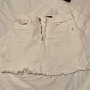 Express White Denim cut off mini skirt, 4